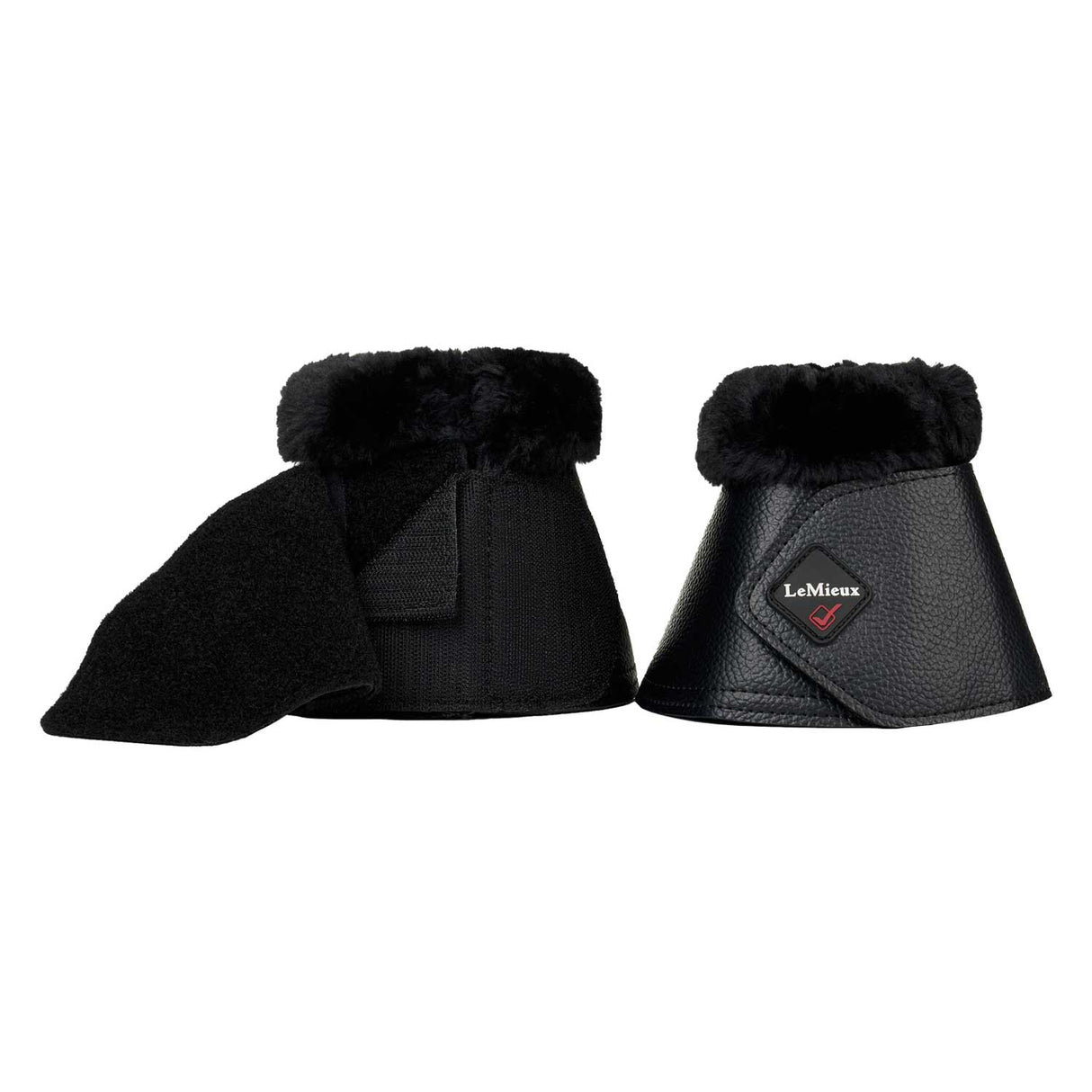 LeMieux Fleece Wrapround Over Reach Boots Black