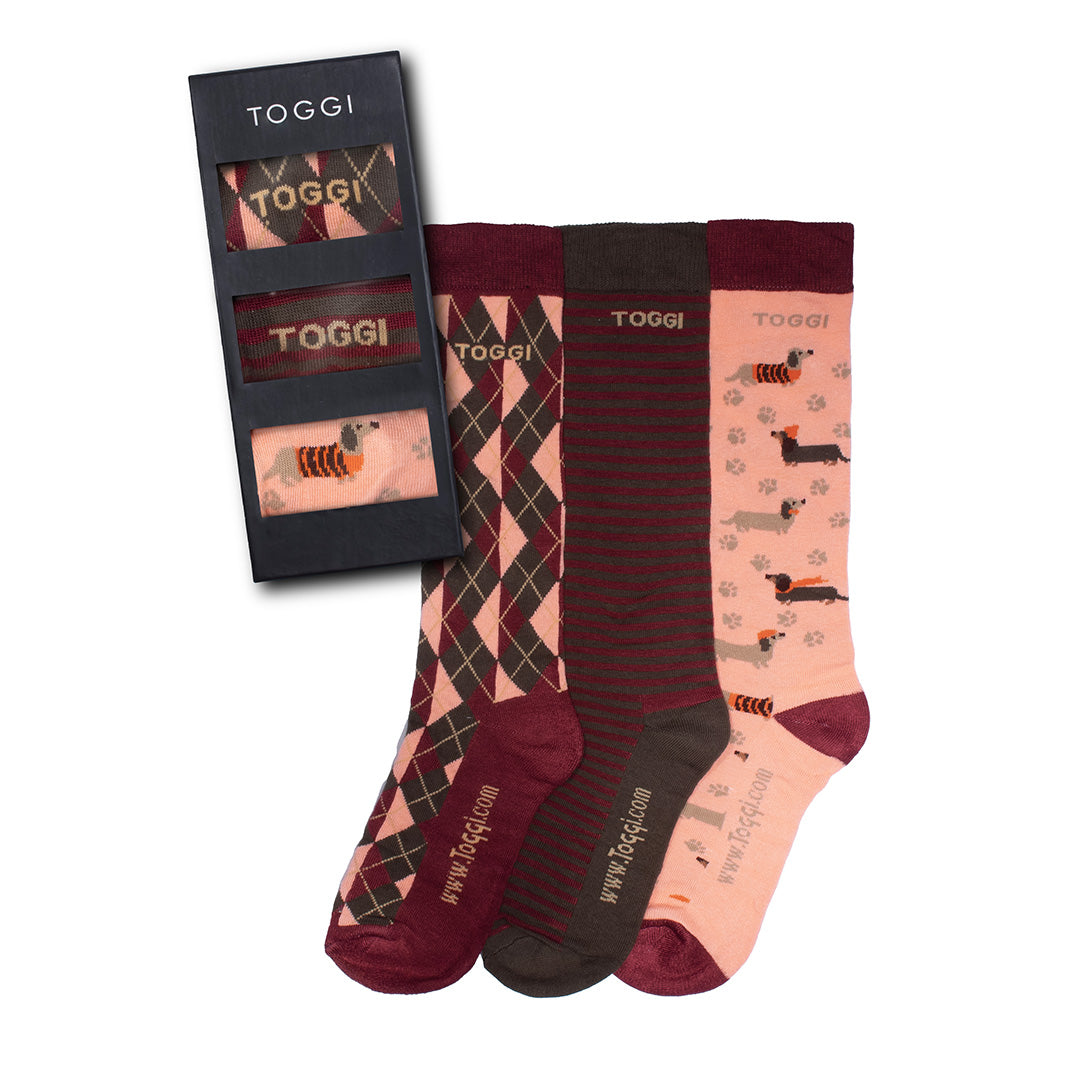 Toggi Loughty Women's Socks #colour_burgundy