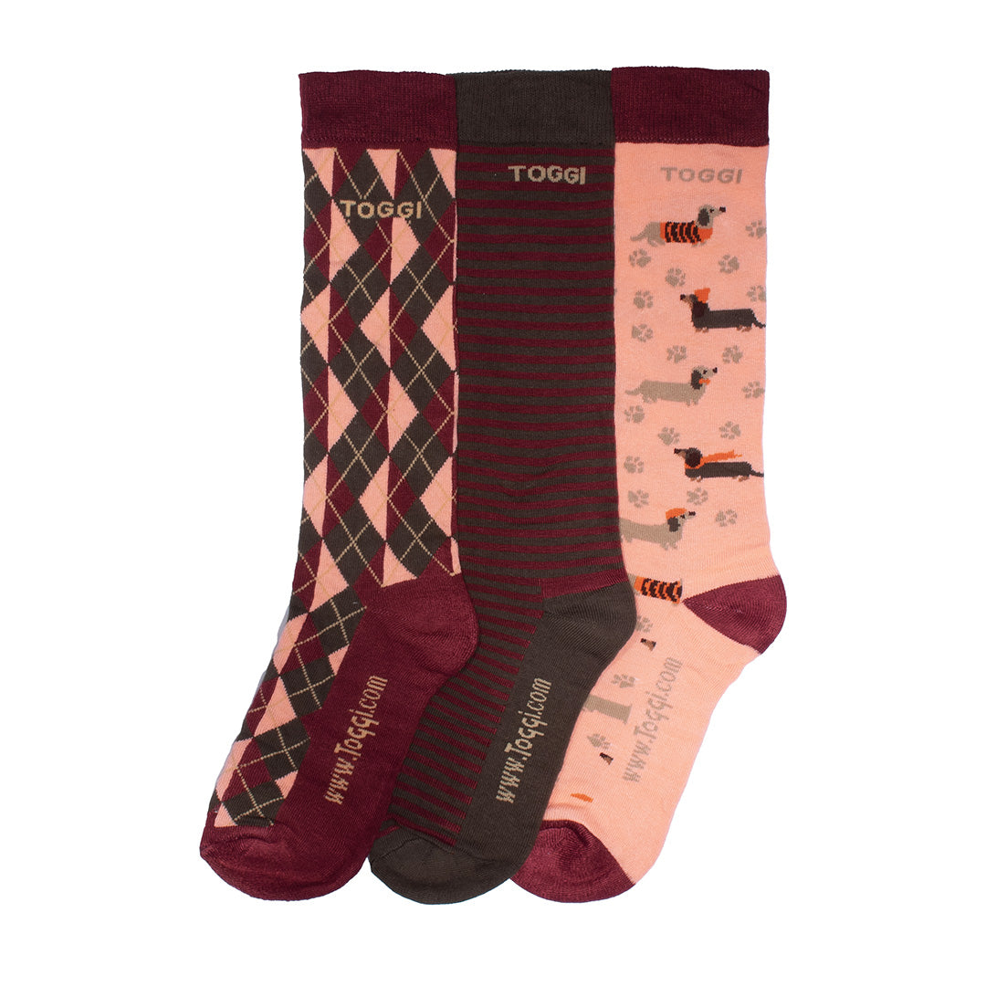 Toggi Loughty Women's Socks #colour_burgundy