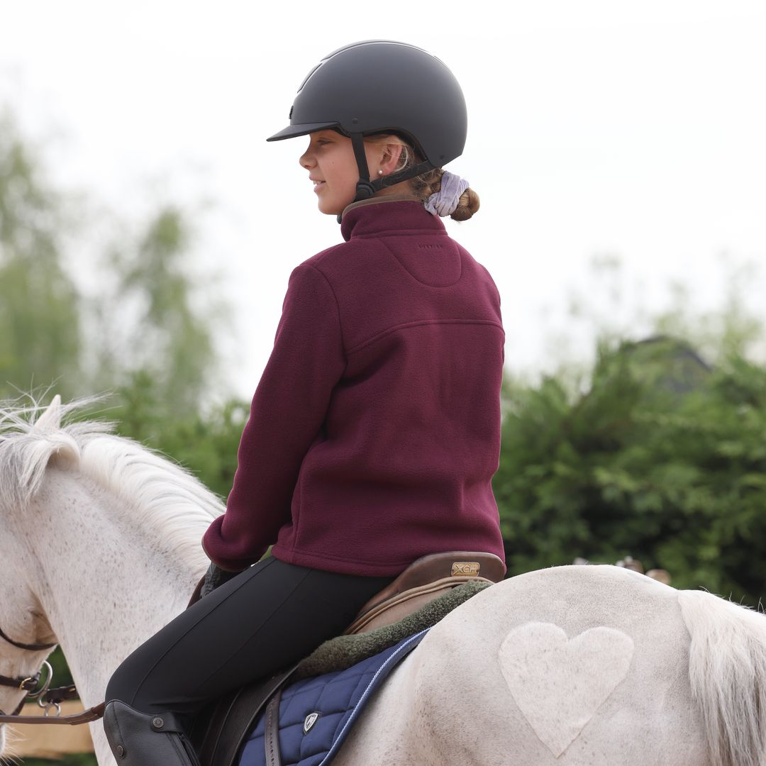 Shires Aubrion Core Young Rider Half Zip Fleece #colour_maroon