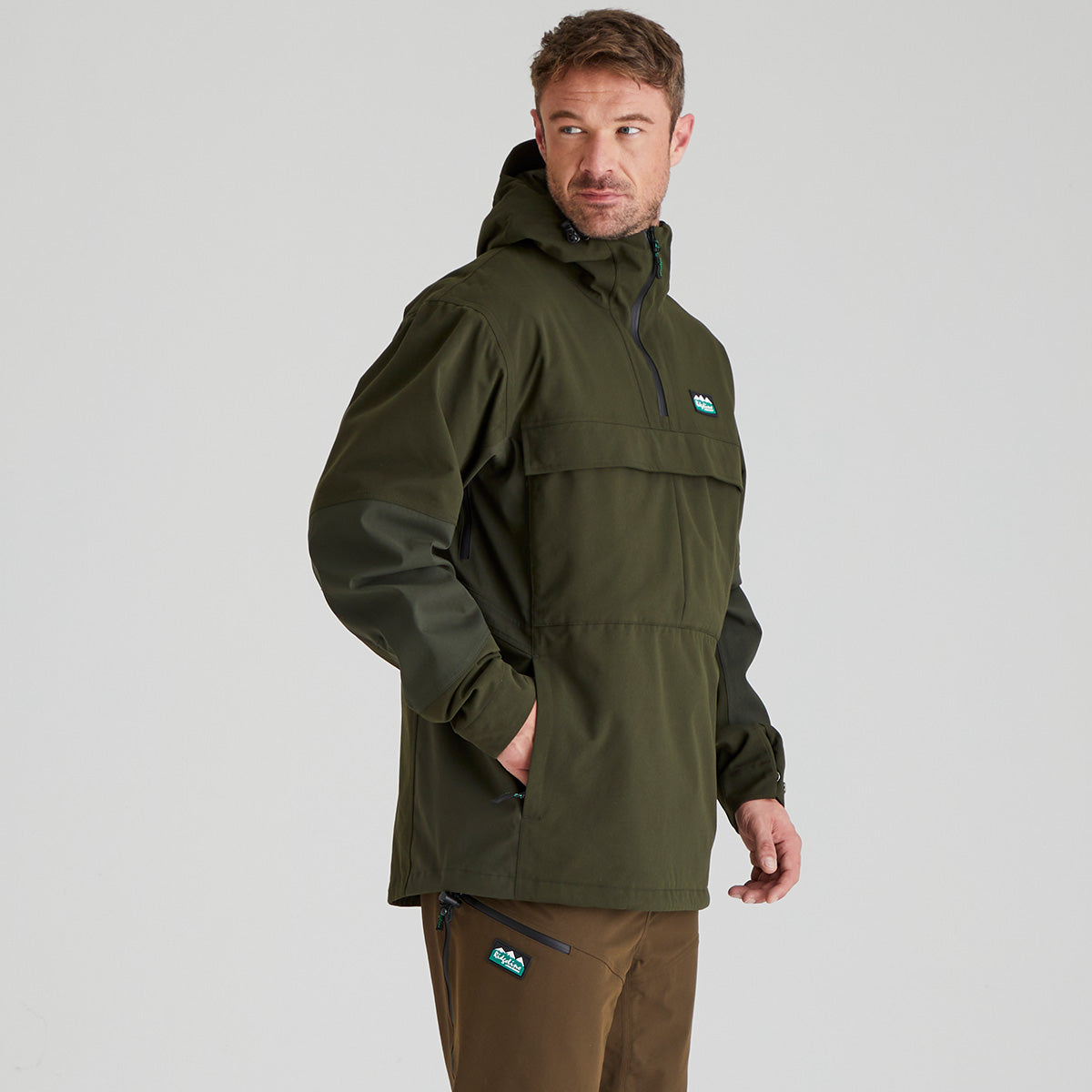 Ridgeline Mens Cambrian Smock #colour_deep-forest