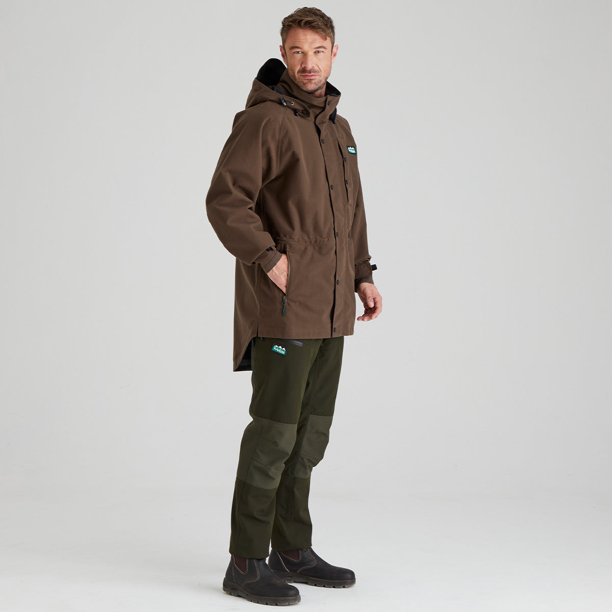 Ridgeline Mens Monsoon Classic Jacket #colour_bark