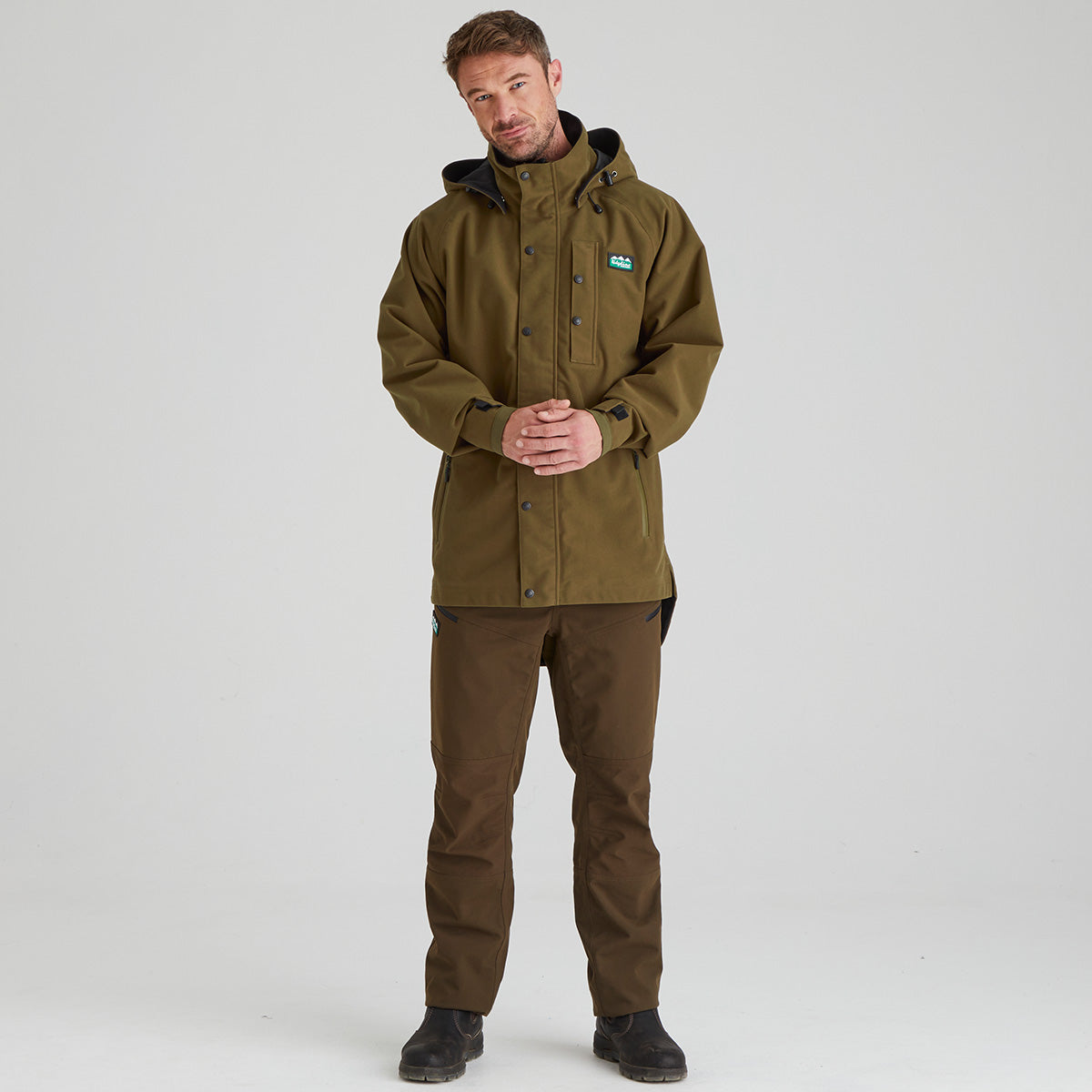 Ridgeline Mens Monsoon Classic Jacket #colour_teak