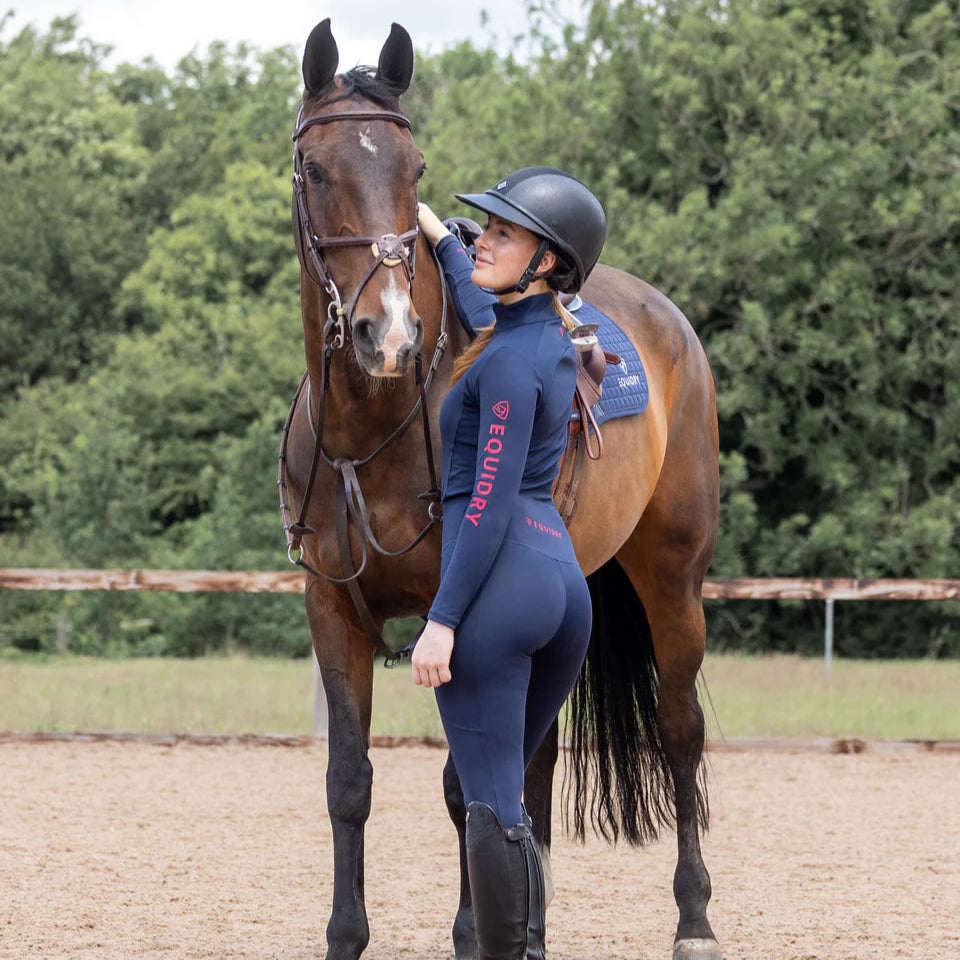 EQUIDRY Women's Water Repellent Base Layer #colour_navy-raspberry