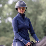 EQUIDRY Women's Water Repellent Zip up Top #colour_navy-white