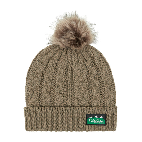 Ridgeline Nordic Fleck Bobble Hat #colour_teak