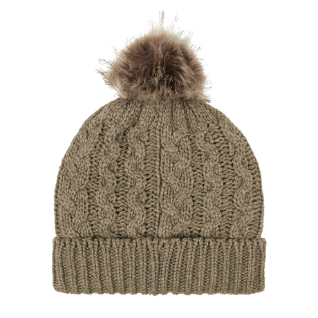 Ridgeline Nordic Fleck Bobble Hat #colour_teak