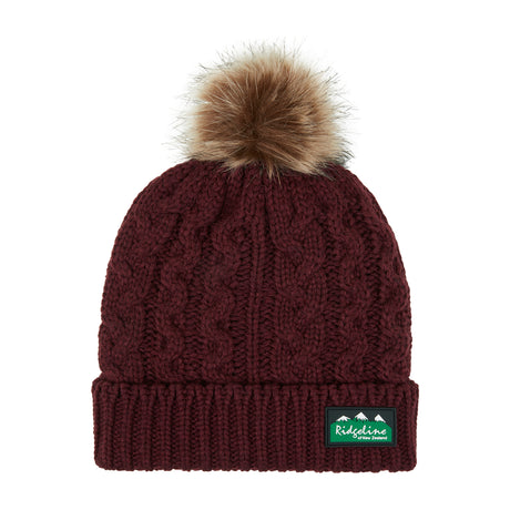 Ridgeline Nordic Fleck Bobble Hat #colour_winter-berry