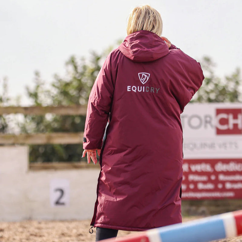 EQUIDRY Women's Thick Fleece Evolution Fixed Hood #colour_plum-grey