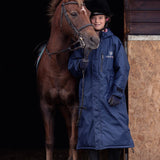 EQUIDRY Women's Thick Fleece Evolution Stowaway Hood #colour_navy-pale-pink