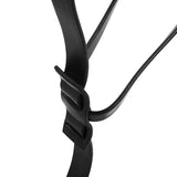 Equestro Leather Adjustable Buckle Collier Martingale #colour_black