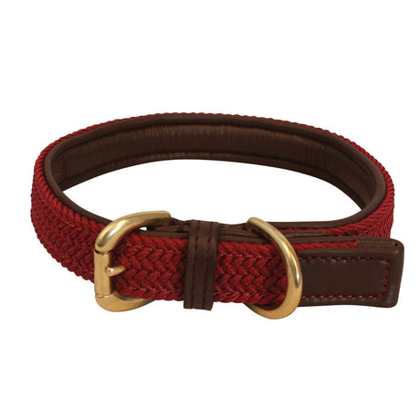 Benji & Flo Interlaced Dog Collar #colour_burgundy