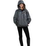 EQUIDRY Women's Thin Fleece Shortie #colour_grey-penelope-pink