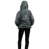 EQUIDRY Women's Thin Fleece Shortie #colour_grey-peacock-pink