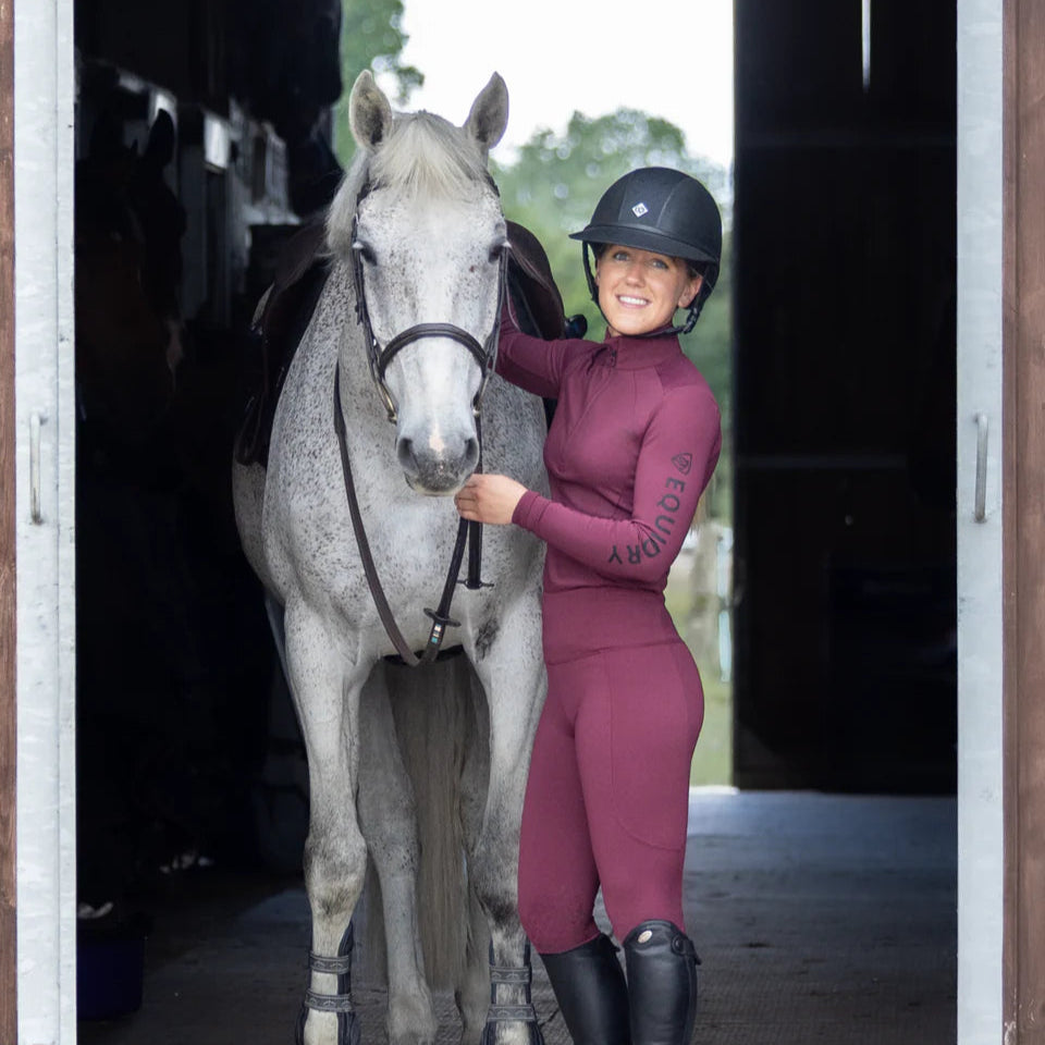 EQUIDRY Women's Water Repellent Base Layer #colour_plum-black