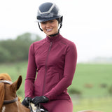 EQUIDRY Women's Water Repellent Zip up Top #colour_plum-black