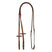 Equestro Leather And Rubber Reins Silver Fitting (1.6Cm) #colour_cognac