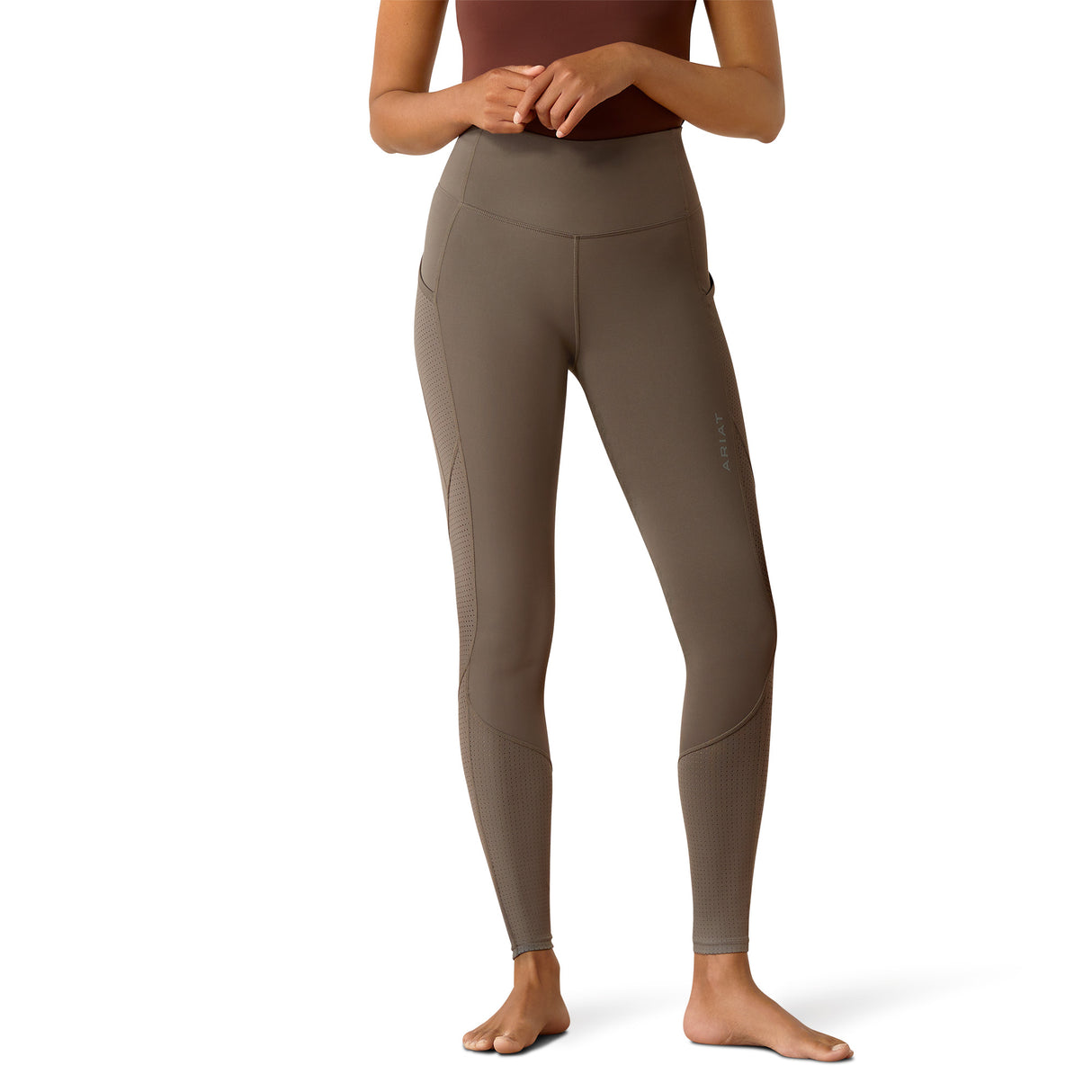 Ariat Women's Breathe Eos Half Grip Recycled Materials Tights #colour_plum-grey