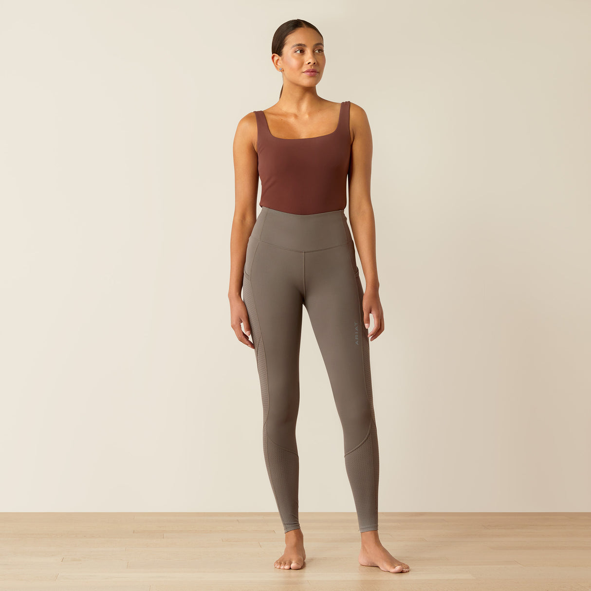 Ariat Women's Breathe Eos Half Grip Recycled Materials Tights #colour_plum-grey