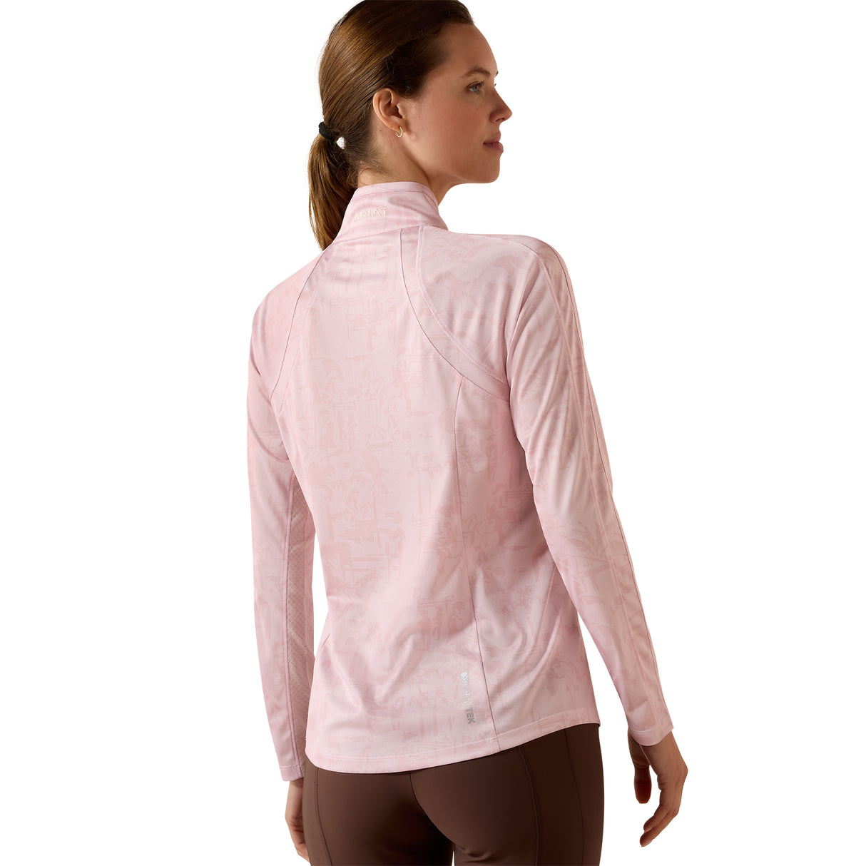 Ariat Women's Sunstopper 3.0 1/4 Zip Baselayer #colour_sepia-rose-horse-park