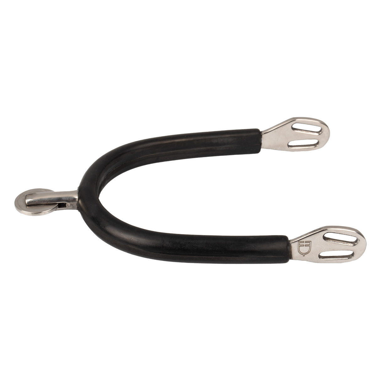 Equestro Rubber Covered Plane Round Rowel Spurs
