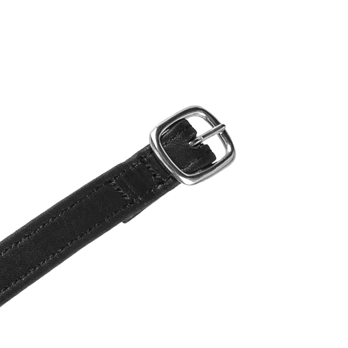 Equestro Spur Straps In Double Leather And Silver Buckle #colour_black