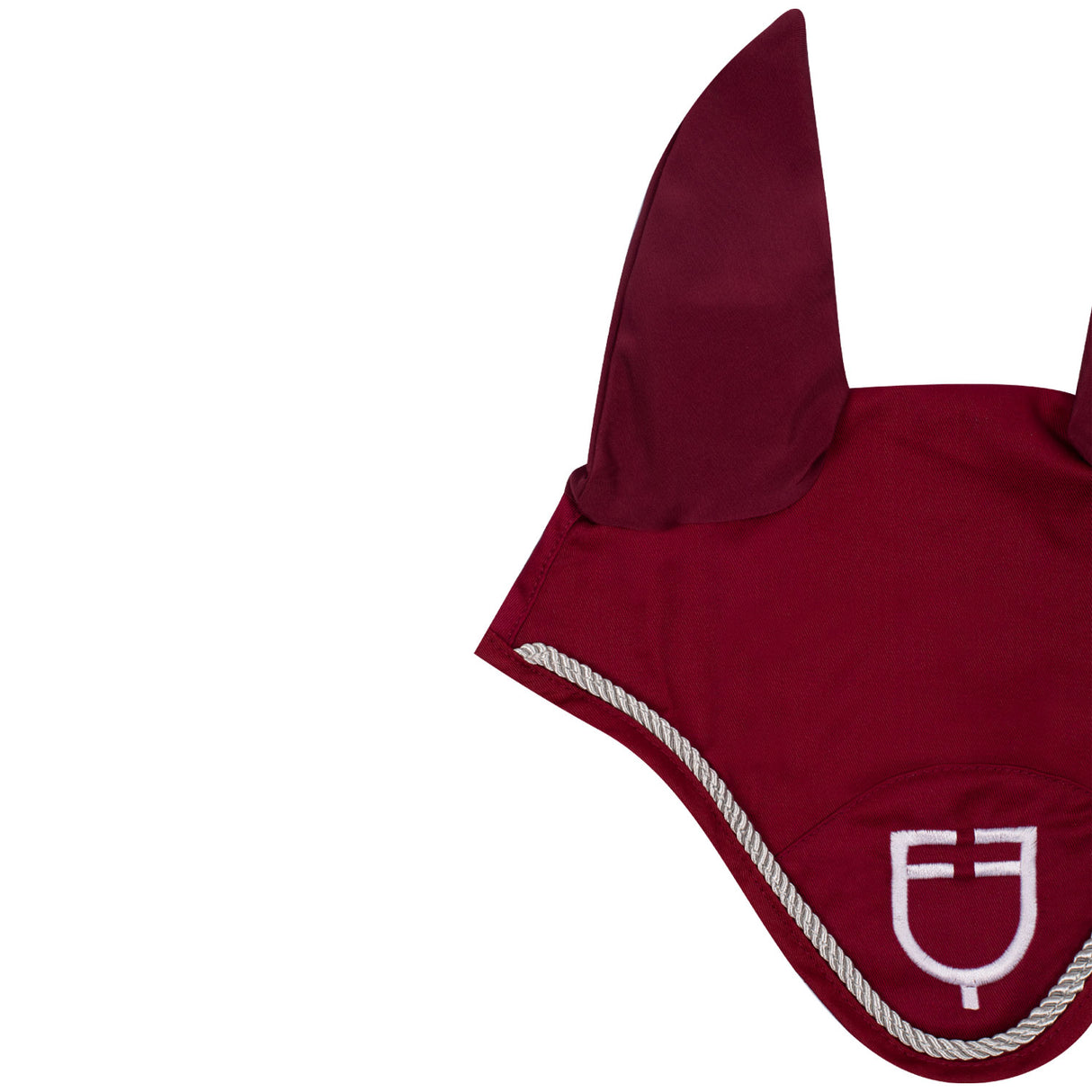 Equestro Fly Veil In Cotton With Central Logo #colour_burgundy