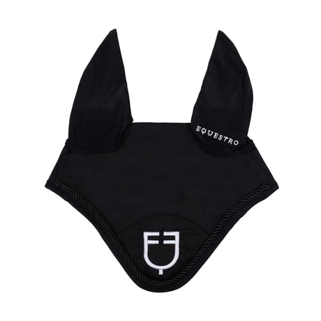 Equestro Fly Veil In Cotton With Central Logo #colour_black