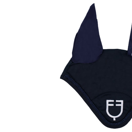 Equestro Fly Veil In Cotton With Central Logo #colour_blue
