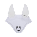 Equestro Fly Veil In Cotton With Central Logo #colour_white