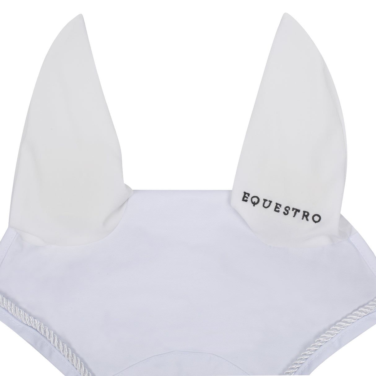 Equestro Fly Veil In Cotton With Central Logo #colour_white