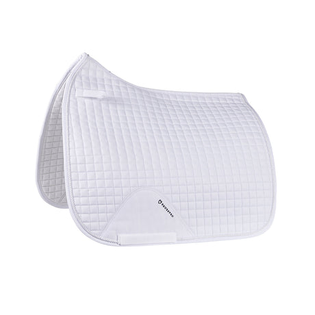 Equestro Dressage Shaped Cotton Saddle Pad #colour_white