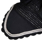 Equestro Knitted Fly Veil With Cordura Fabric #colour_black