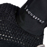 Equestro Knitted Fly Veil With Cordura Fabric #colour_black