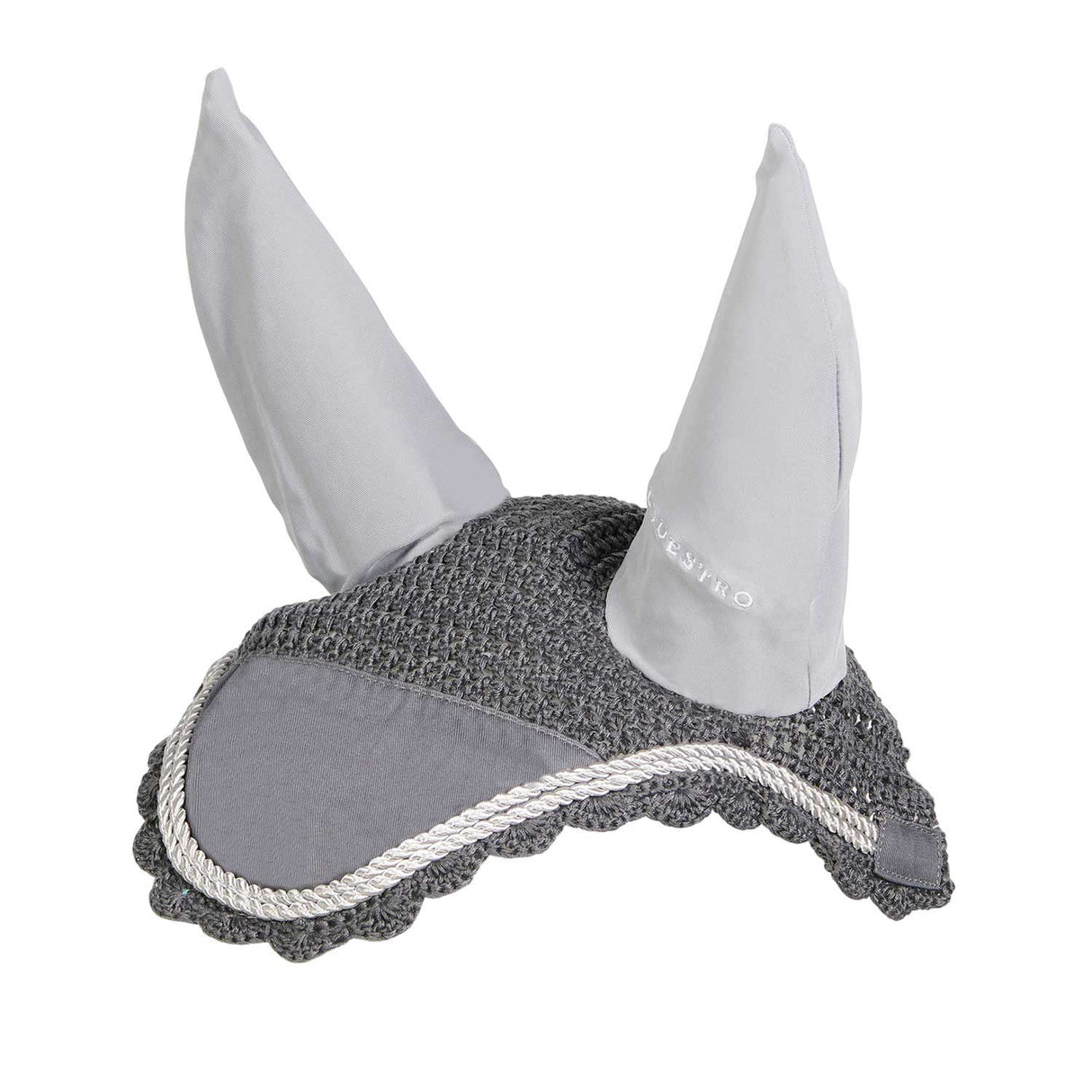 Equestro Knitted Fly Veil With Cordura Fabric #colour_grey