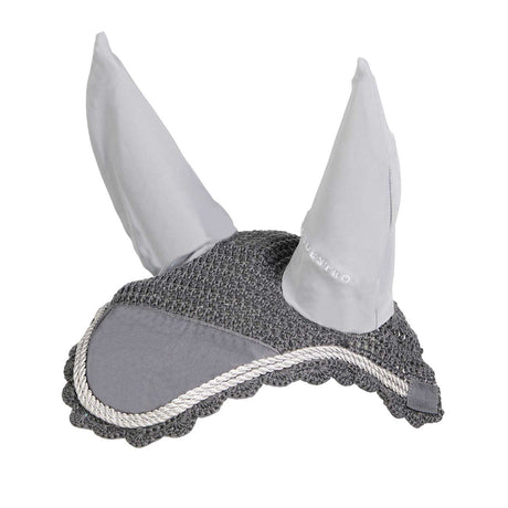 Equestro Knitted Fly Veil With Cordura Fabric #colour_grey