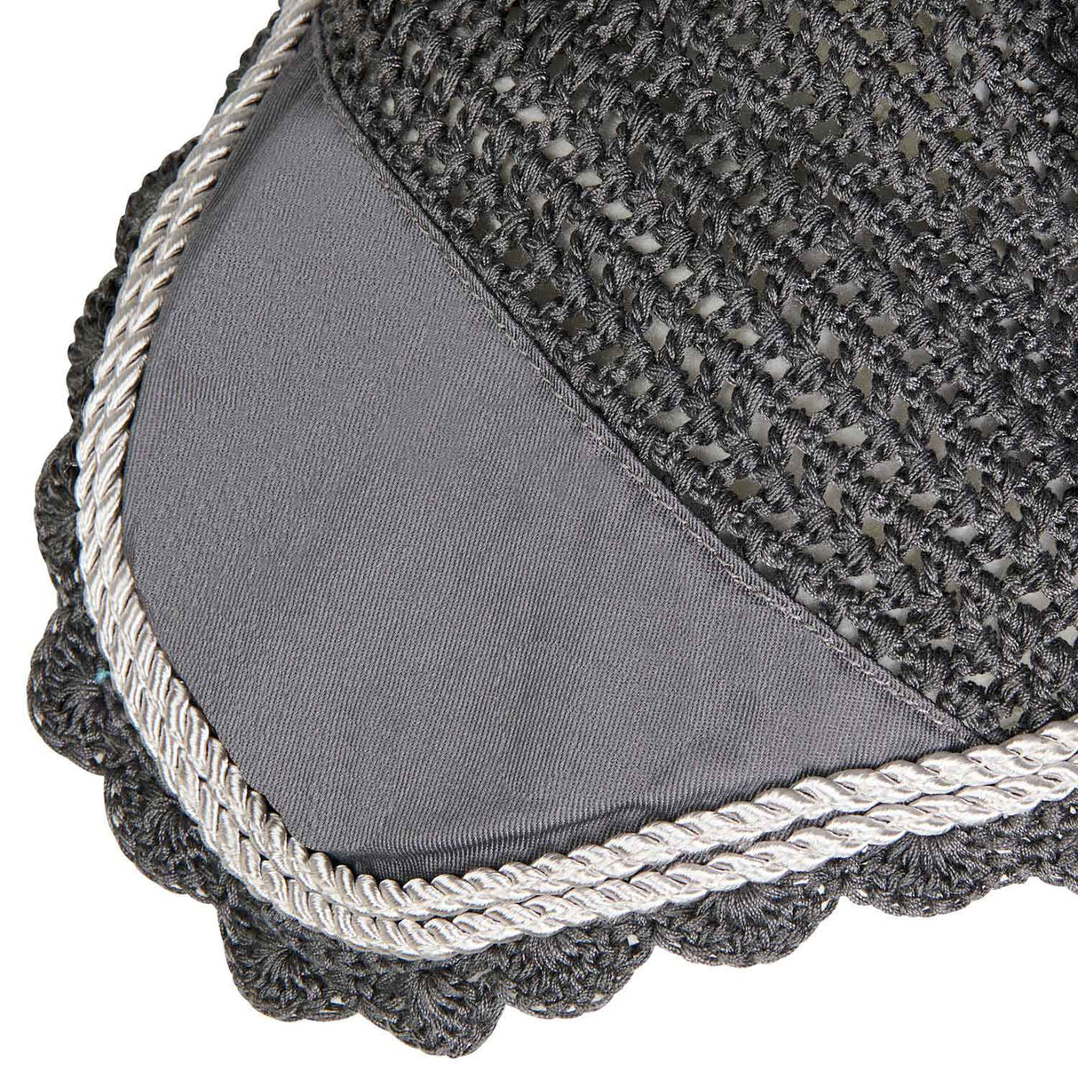 Equestro Knitted Fly Veil With Cordura Fabric #colour_grey