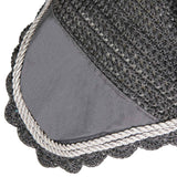 Equestro Knitted Fly Veil With Cordura Fabric #colour_grey