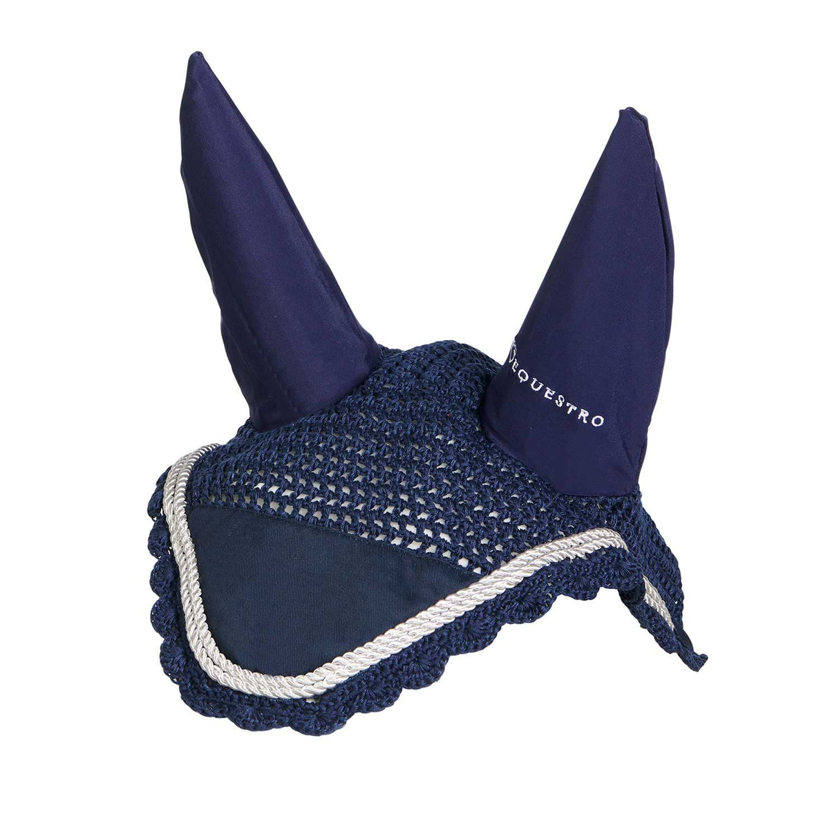 Equestro Knitted Fly Veil With Cordura Fabric #colour_blue