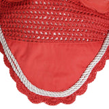 Equestro Knitted Fly Veil With Cordura Fabric #colour_red