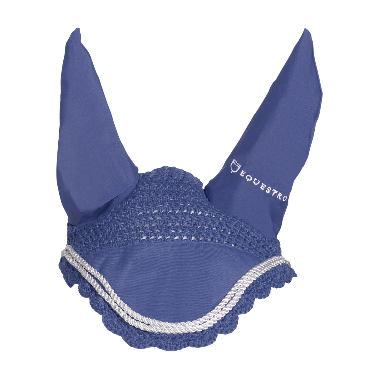 Equestro Knitted Fly Veil With Cordura Fabric #colour_royal-blue