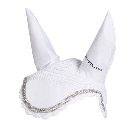 Equestro Knitted Fly Veil With Cordura Fabric #colour_white