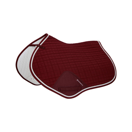 Equestro Shaped Jumping Saddle Pad In Cotton #colour_burgundy
