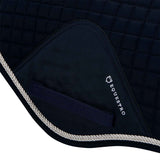 Equestro Shaped Jumping Saddle Pad In Cotton #colour_blue