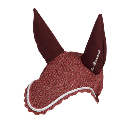 Equestro Cotton Fly Veil With Cordura Fabric And Glitter #colour_burgundy