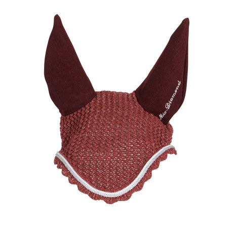 Equestro Cotton Fly Veil With Cordura Fabric And Glitter #colour_burgundy