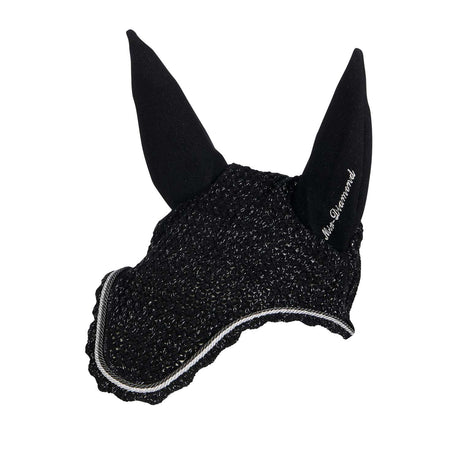 Equestro Cotton Fly Veil With Cordura Fabric And Glitter #colour_black