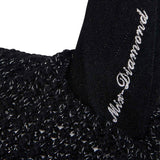 Equestro Cotton Fly Veil With Cordura Fabric And Glitter #colour_black