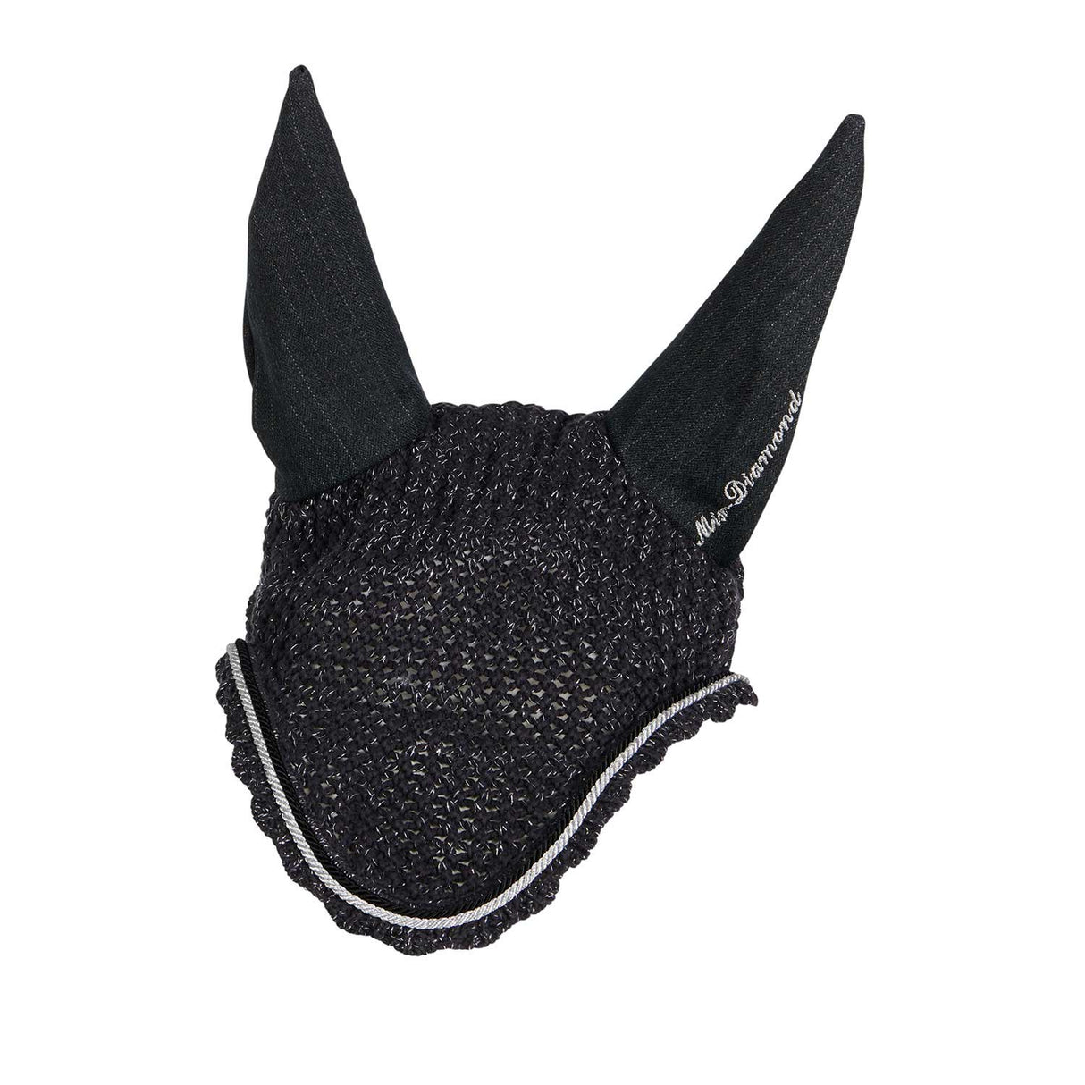 Equestro Cotton Fly Veil With Cordura Fabric And Glitter #colour_grey