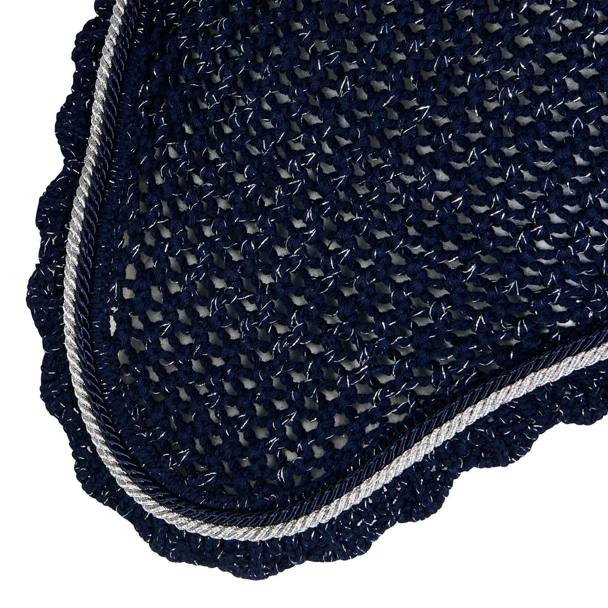 Equestro Cotton Fly Veil With Cordura Fabric And Glitter #colour_blue